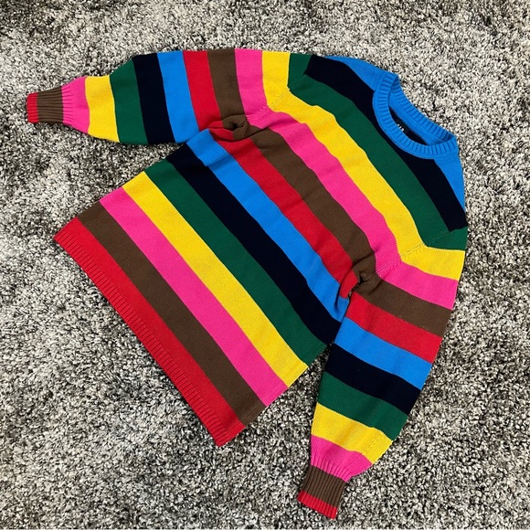 NWOT GAP Maternity Puff Sleeve Sweater Happy Stripe - Picture 2 of 5